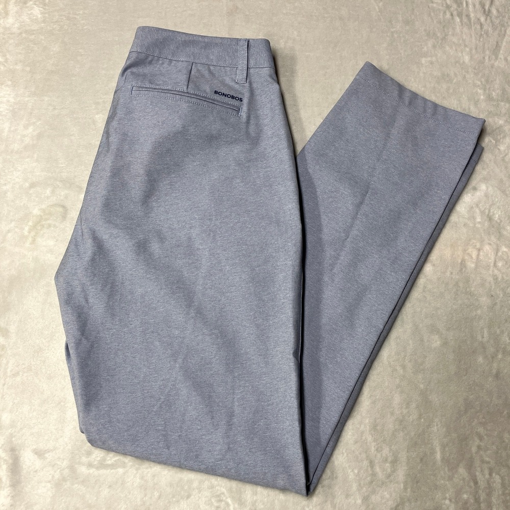 Bonobos Golf Pants‎ Athletic Fit Heathered Blue Performance Trousers Mens 31x32